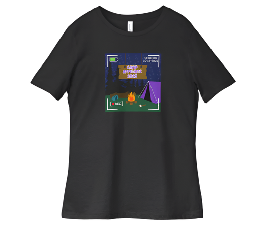 Black t-shirt with a graphic design -